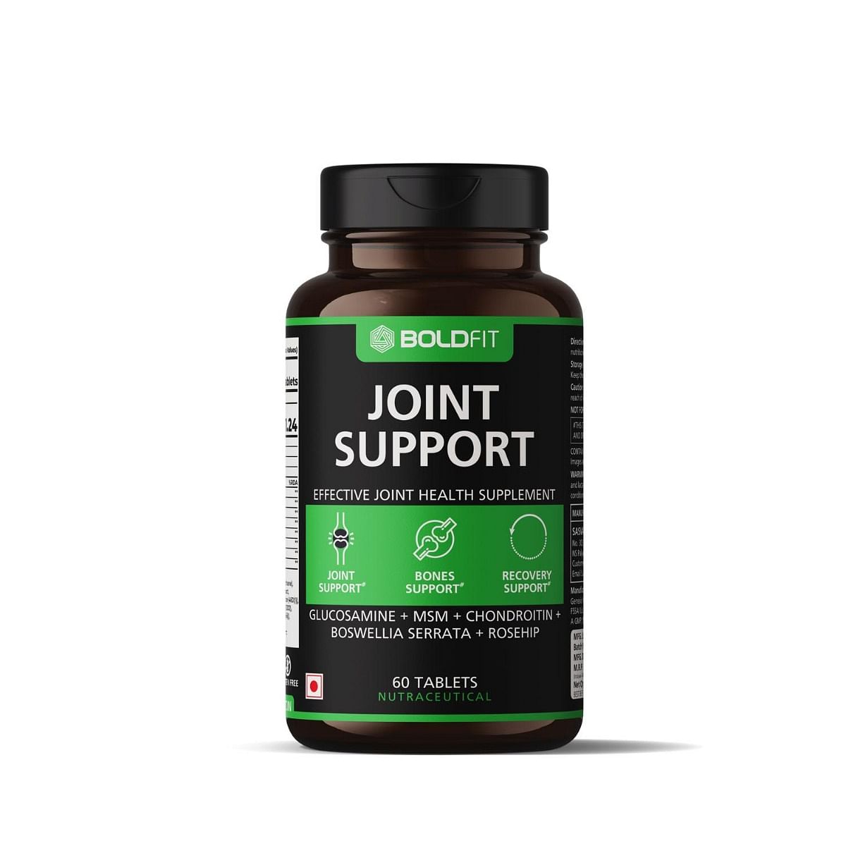 

Boldfit Joint Support Supplement for Men and Women with Glucosamine 1000mg, Chondroitin, Boswellia & Rosehip(60 Tablets)