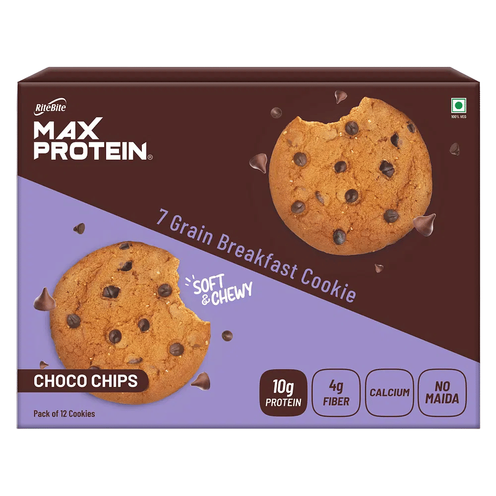 

RiteBite Max Protein Cookies Choco Chips (Pack of 12), 660 g