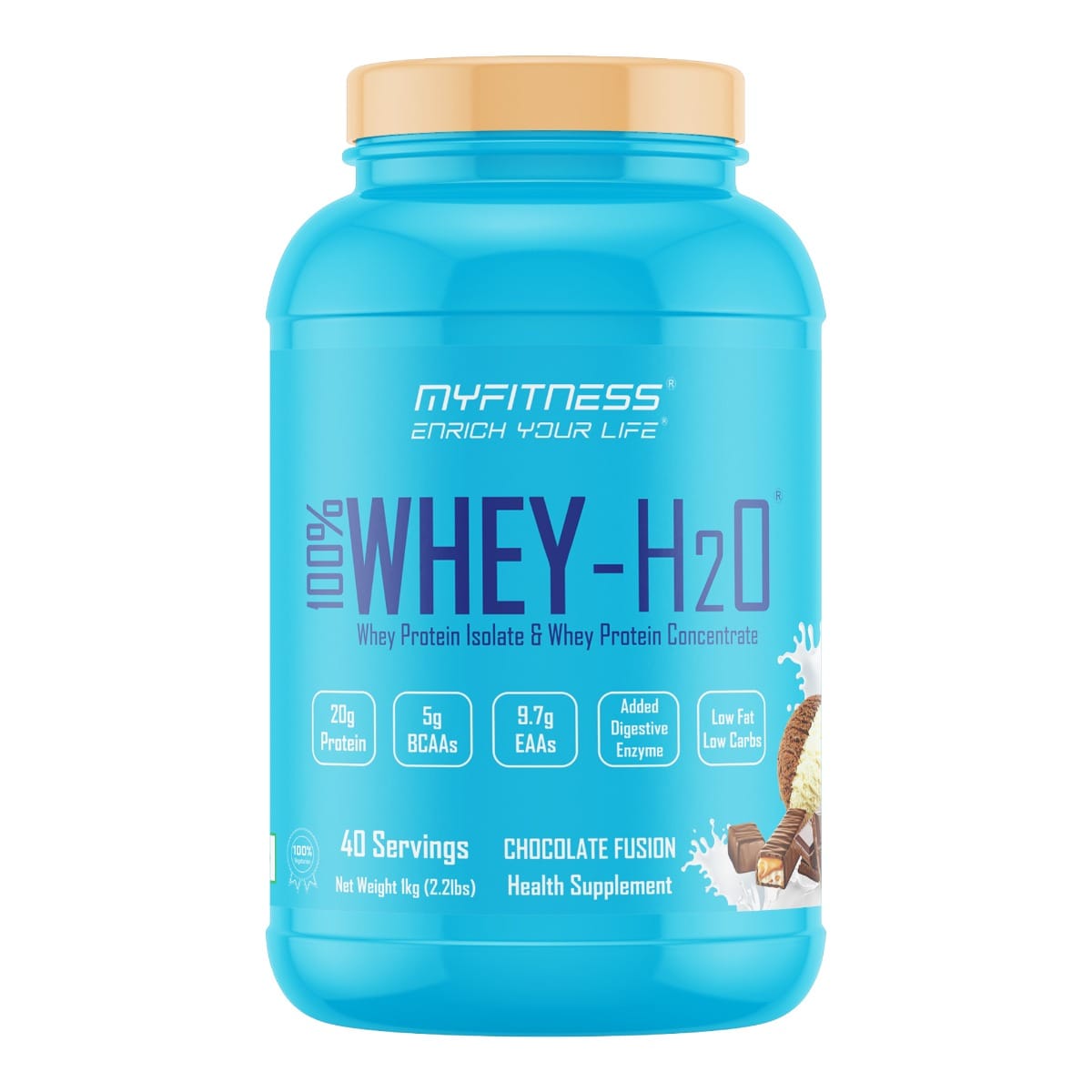 

MYFITNESS ® 100% WHEY-H2O 40 Servings |Whey Protein Powder| Whey Protein Isolate First Source Whey Protein Concentrate Second Source|80% Protein Pe...