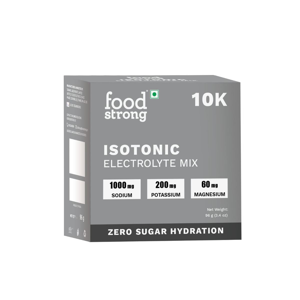 

Foodstrong 10K Isotonic Electrolyte Mix – Zero Sugar Hydration | 1000mg Sodium, 200mg Potassium, 60mg Magnesium | Electrolyte Drink Mix – Multi Fla...