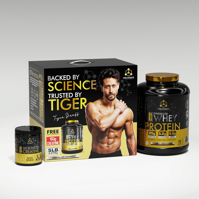 

One Science Nutrition Whey Protein Combo | 25g Protein, High BCAA | Supports Muscle Gain, Strength & Endurance | Free 150g Creatine | Chocolate Cha...