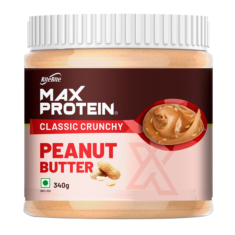 

RiteBite Max Protein Peanut Butter Spread Classic Crunchy (Pack of 1), 340 g