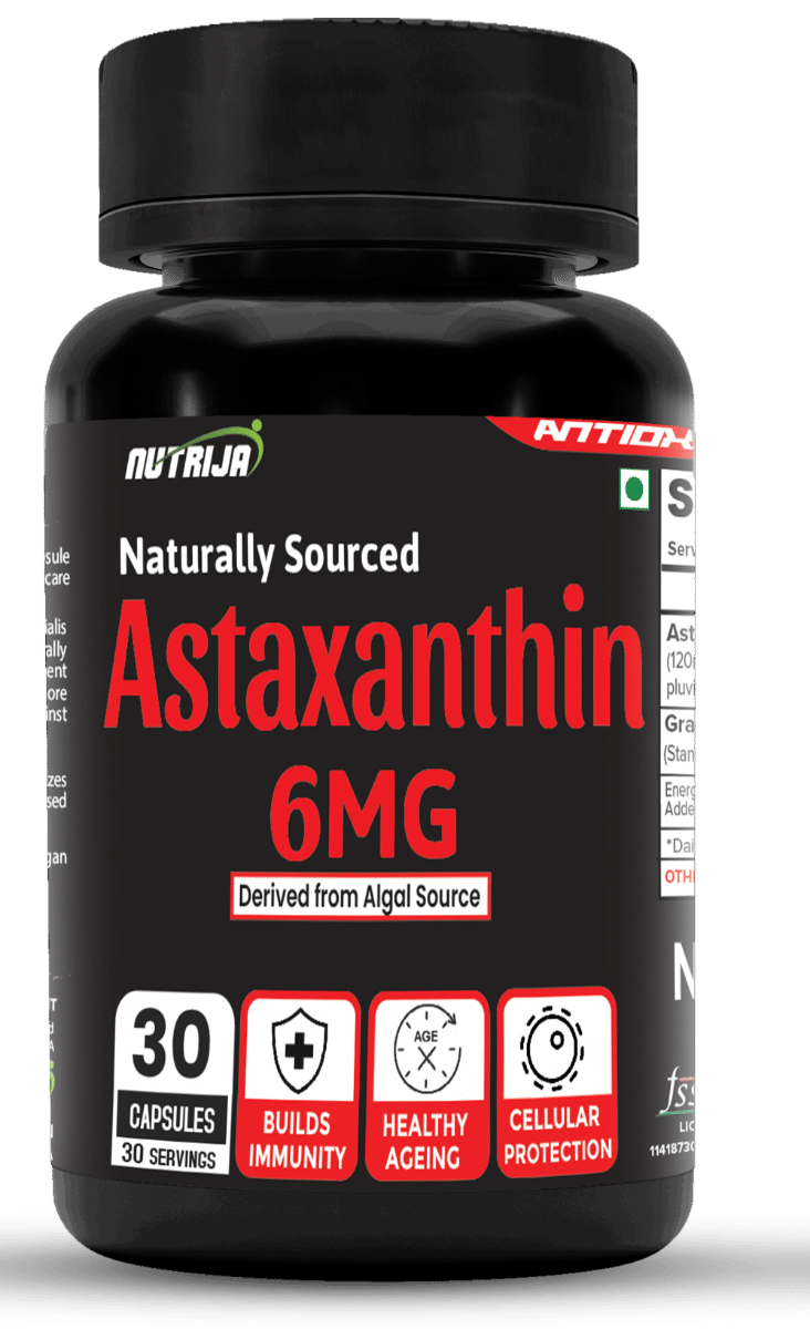 NutriJa Astaxanthin 6mg Capsules – Naturally Sourced from Algae, Antioxidant Supplement | Supports Cardiovascular Health, Support Healthy Ageing.-picture-0