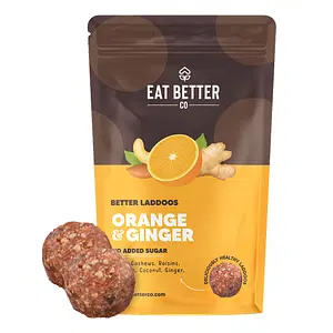 Eat Better Coorange Ginger Laddoos - Sugar-Free Dry-Fruit Balls - High Protein & Instant Energy