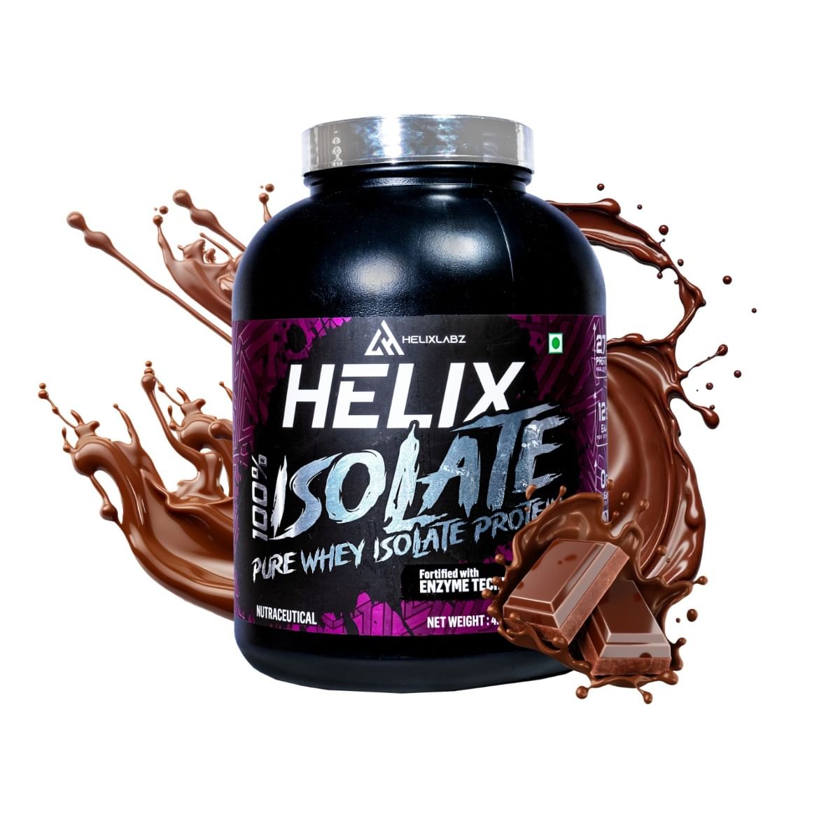 

Helixlabz Isolate 100% whey Pure Isolate for Muscle Growth | Chocolate | 2kg
