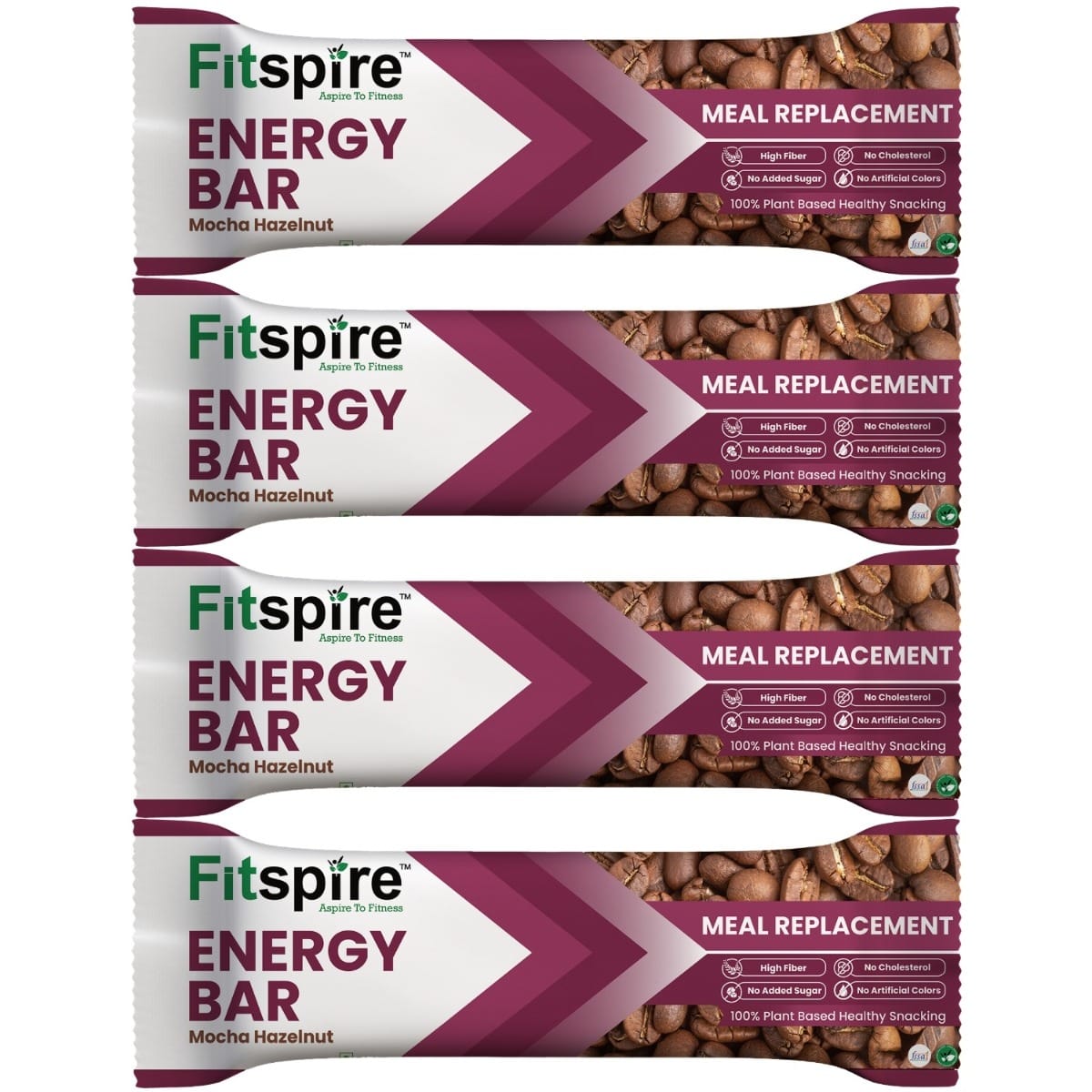 

Fitspire Mocha Hazelnut Energy bar Pack of 4 Each 35G