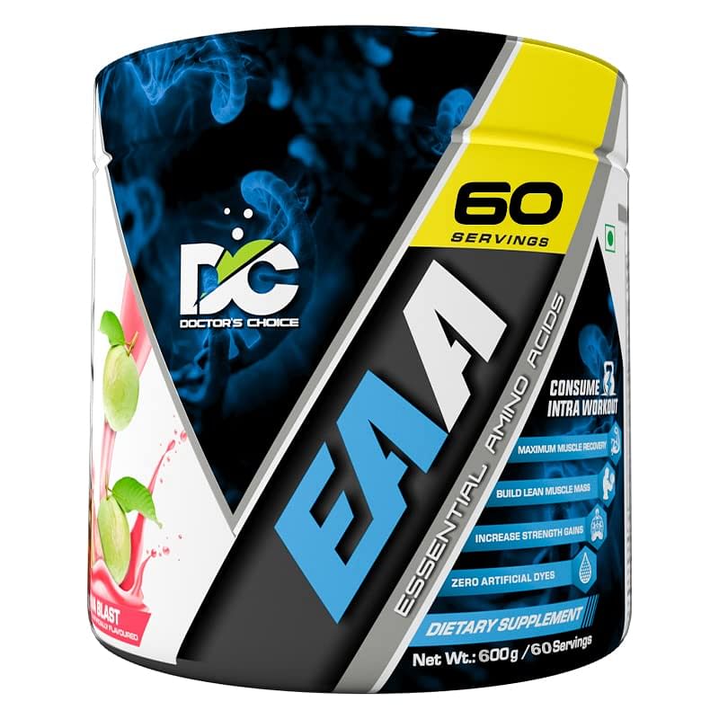 

DC DOCTOR'S CHOICE EAA (Essential Amino Acids) BCAA for Intra-Workout/Post Workout 600grams (Guava Blast, 60 Serving)