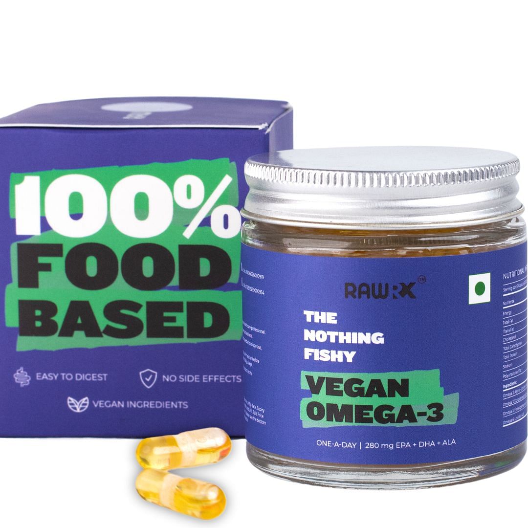 

RawRX Vegan Omega 3, 500 mg EPA DHA ALA Fatty Acids, 30 Capsules, 100% Vegetarian Algae Oil, Better than Fish Oil, Best for Pre Workout, Hair & Ski...