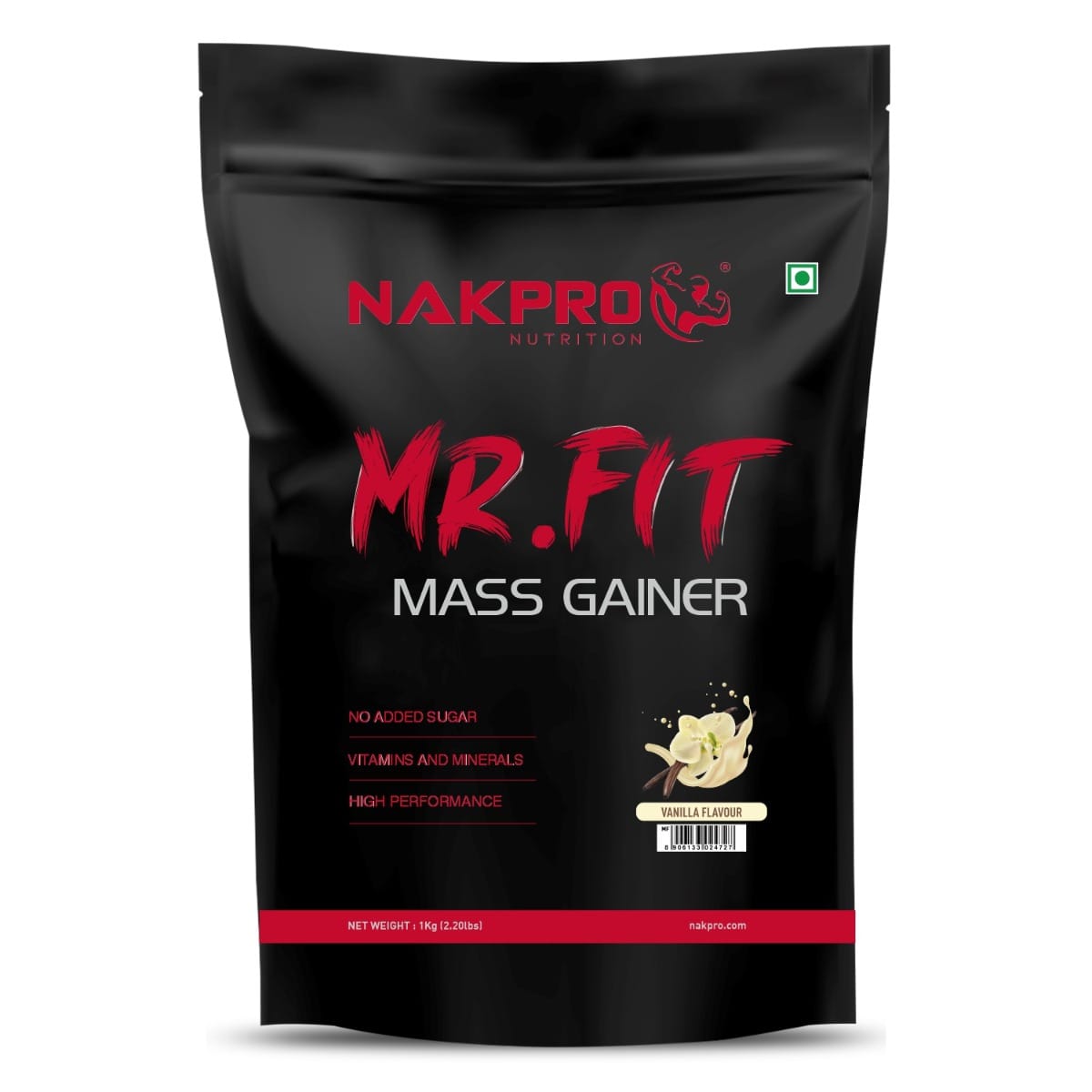 

NAKPRO Mr. Fit Super Fast Weight Gainers/Mass Gainers Powder (1 Kg, Vanilla)