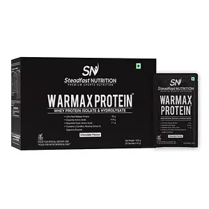 Steadfast Nutrition Warmax Whey Isolate & Hydrolysate Protein Powder | 32g Ultra Fast Release Protein for Muscle Recovery with L-Carnitine, EAAs, BCAAs and Rose Hip Extract (Chocolate)