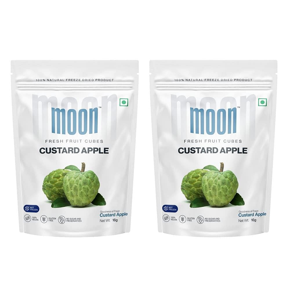 

Moon Freeze Dried Custard Apple | No Preservatives, No Added Sugar, Healthy Dried Fruit | 100% Natural, Vegan, Gluten Free Snack for Kids and Adult...