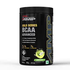 GNC AMP Gold Series BCAA Advanced | Fastest Muscle Recovery | Maximized Workout Performance | Formulated In USA | 7g BCAA | 1g L-Glutamine | 1g L-Citrulline | 400 gm