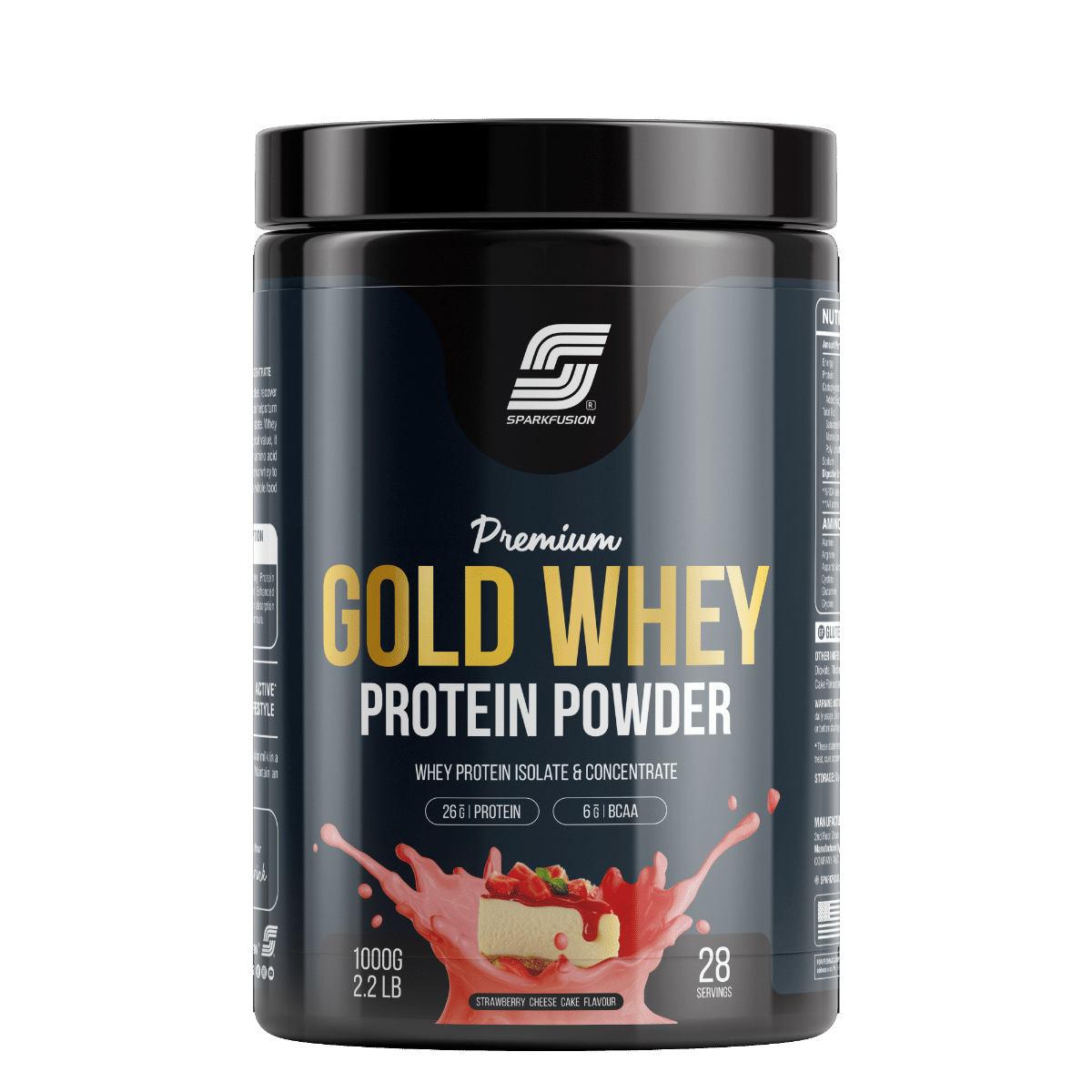 

Sparkfusion Premium Gold Whey Protein Isolate | 26g Protein,6g BCAA per Serving | Easy Mixing, Low Carbs, Easy Digesting | For Muscle Building & Re...