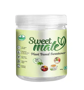 Sweetmate Stevia Powder - Jar Pack | Sugar Free Stevia Natural Sweetener | Zero Calorie Stevia | Vegan | Keto & Diabetic Friendly |Tastes Just Like sugar| Equivalent to Sweetness from 500gm Sugar