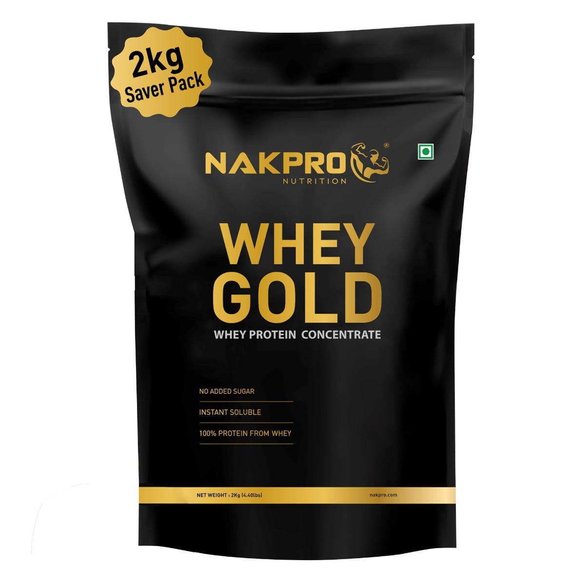 

NAKPRO Gold 100% Clean Raw Whey Protein Concentrate, 2kg Unflavoured | 28g Protein | Trustified Certified and No Adulteration | Fast Absorbing Whey...