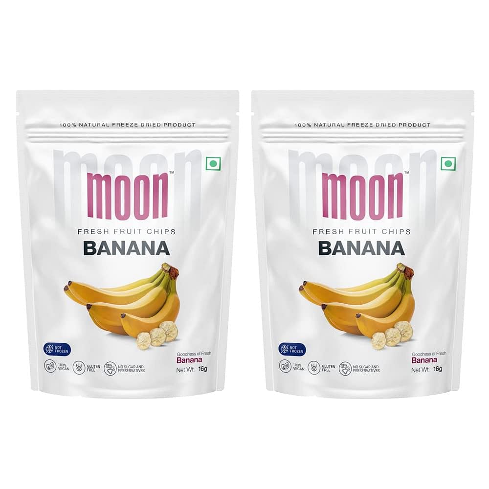 

Moon Freeze Dried Banana | No Preservatives, No Added Sugar, Healthy Dried Fruit | 100% Natural, Vegan, Gluten Free Snack for Kids and Adults | 16 ...