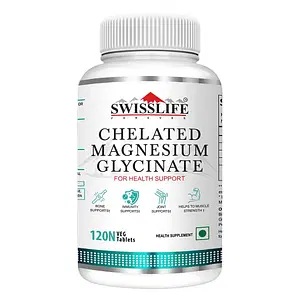 SWISSLIFE FOREVER Chelated Magnesium Glycinate Tablets | chelated magnesium Glycinate | Dietary Tablets with Mineral and Amino acid( Magnesium Glycinate) Help in Bone health, Muscle Health, Heart Health for Men & Women