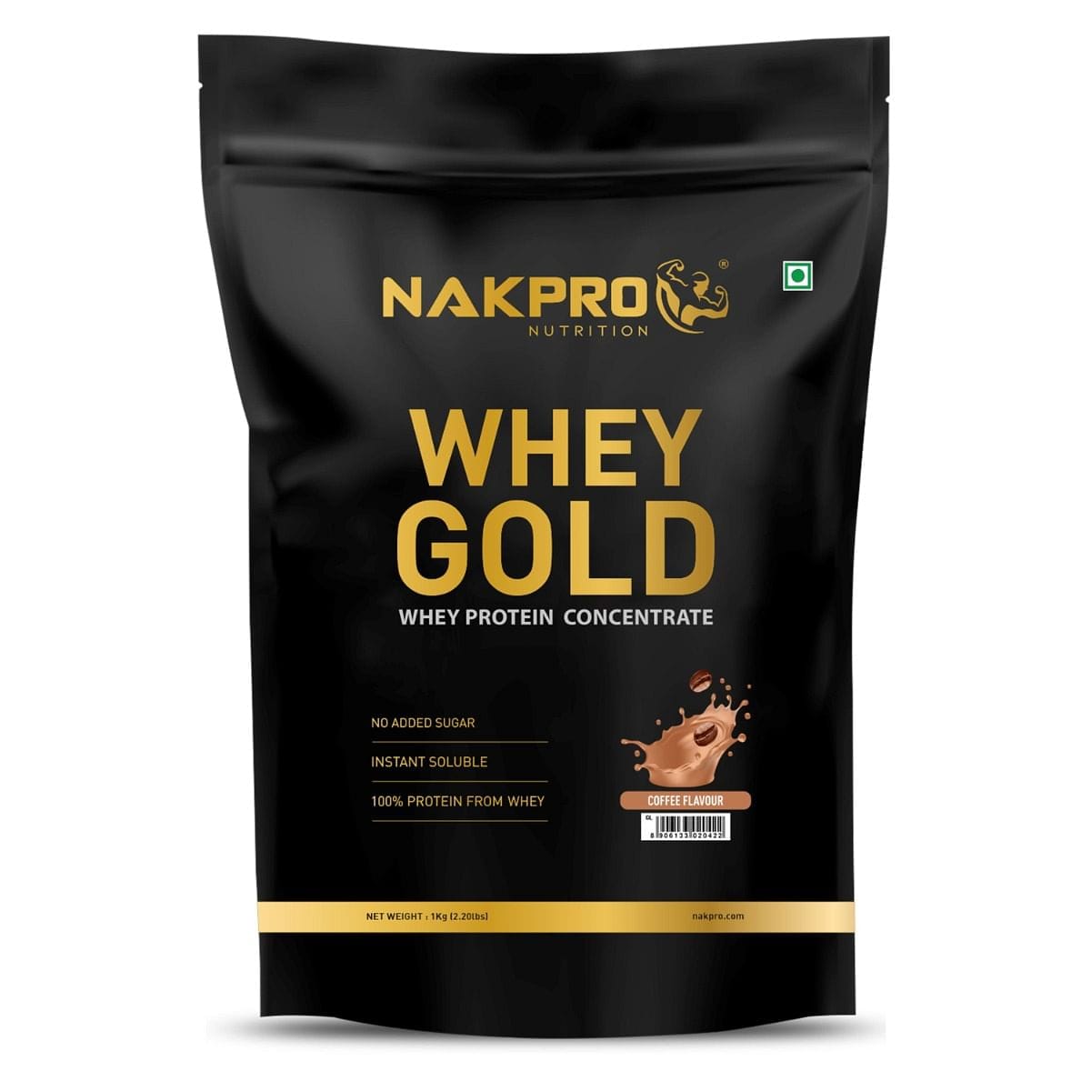 NAKPRO Gold Whey Protein Concentrate 1kg Coffee