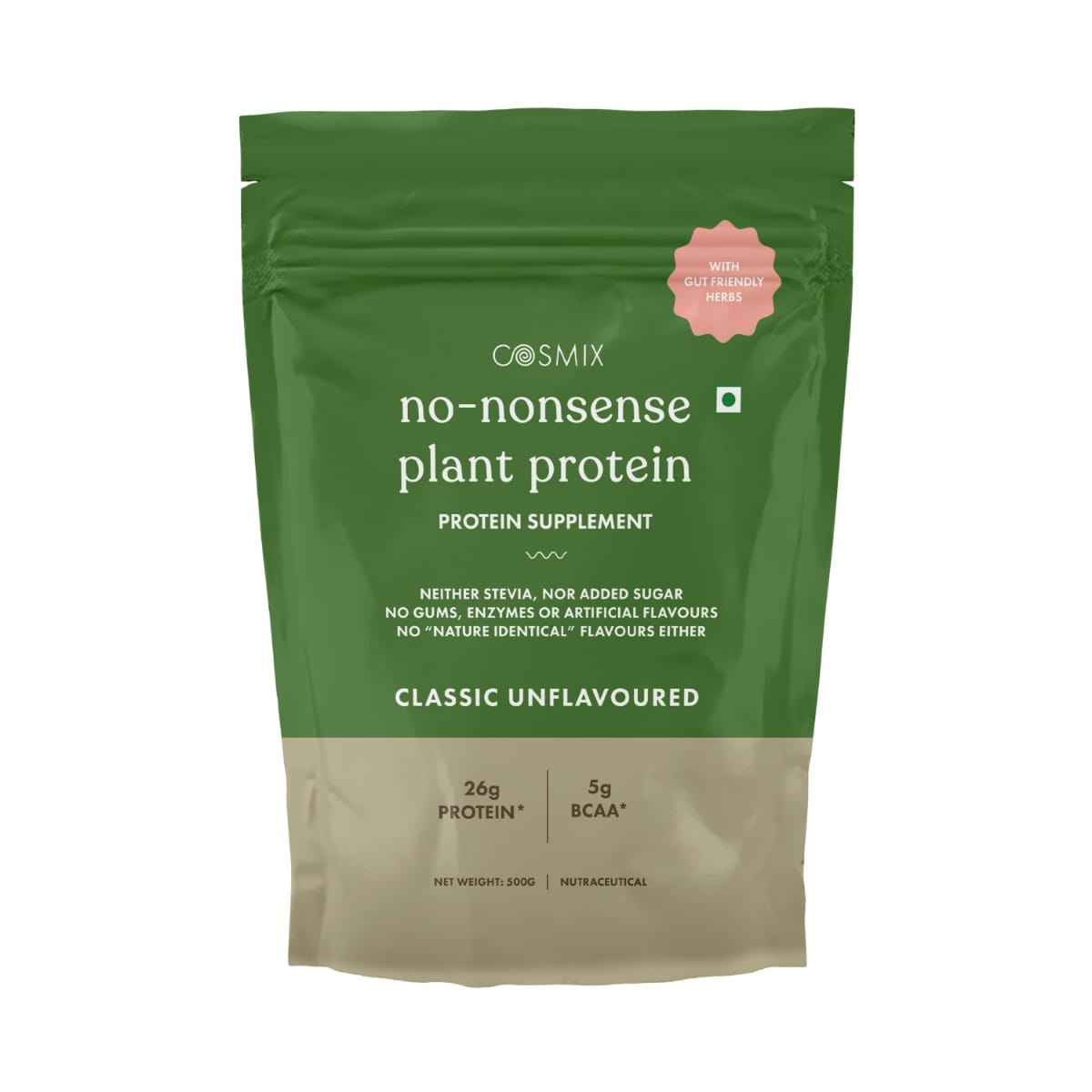 

Cosmix No- Nonsense Plant Protein - Classic Unflavoured 500g (pack of 1)