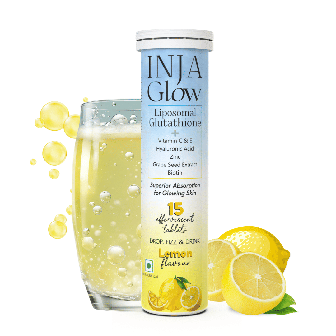 

INJA Glow – India’s 1st Liposomal Glutathione 15 Effervescent Tablets (Lemon)