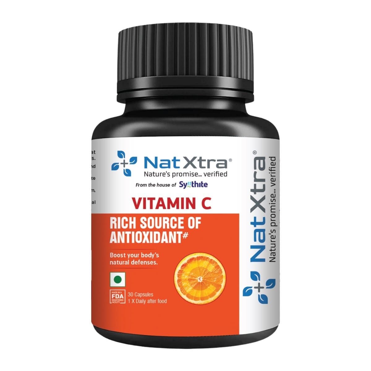 

Natxtra Vitamin C | Immunity & Skin Health Support | Boosts Resistance Against Infections & Enhances Skin Radiance | 30 Veg Capsules