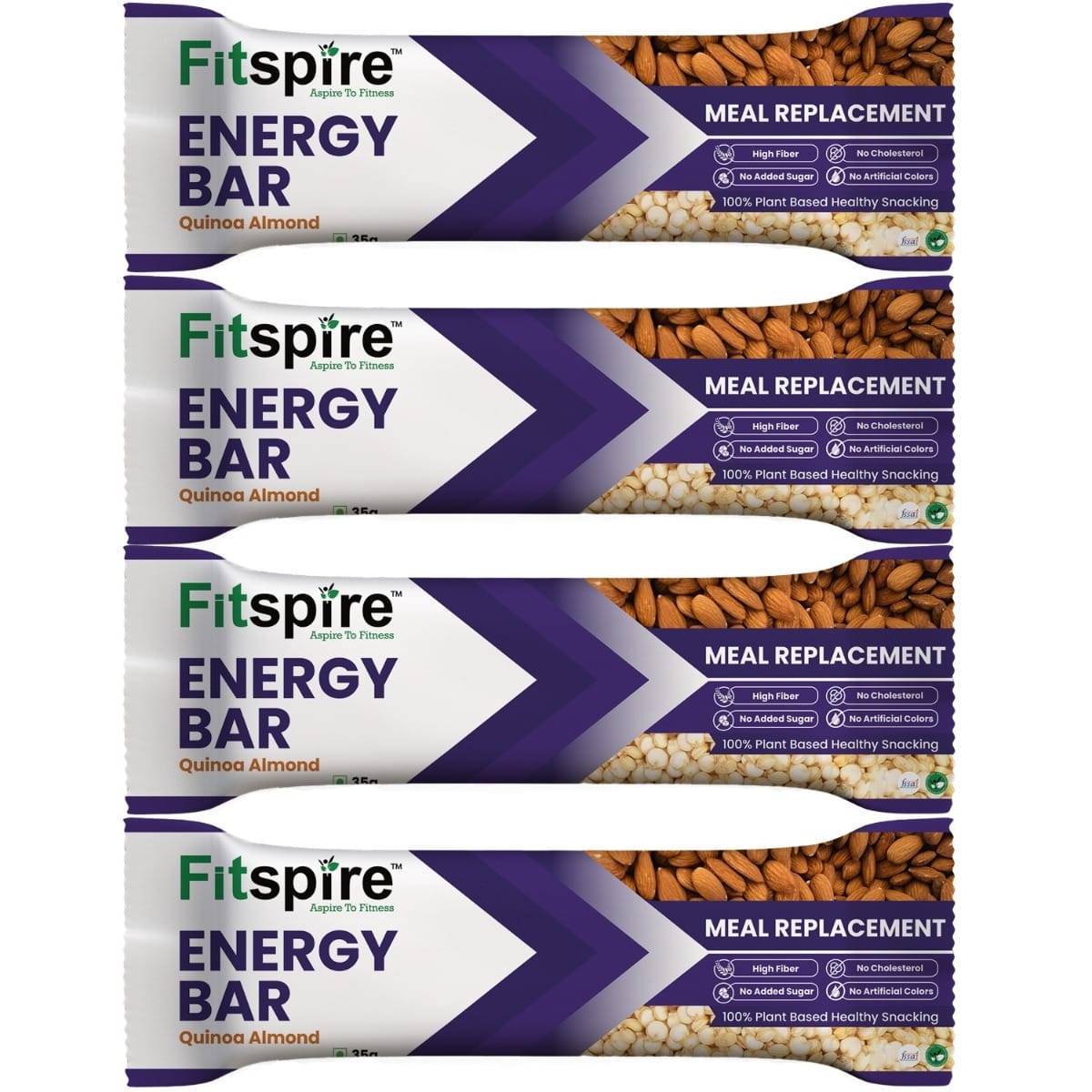 

Fitspire Quinoa Almond Energy bar Pack of 4 Each 35G