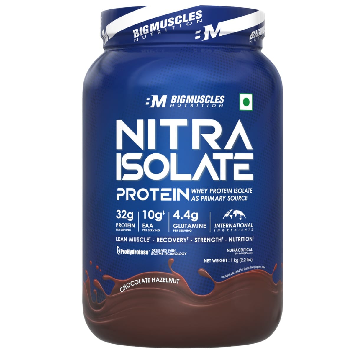 

Bigmuscles Nutrition Nitra Isolate [1kg, Chocolate Hazelnut] | 32g Protein | 10g EAA | Whey Protein with ProHydrolase Enzyme Tech. For Faster Absor...