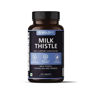 Boldfit Milk Thistle Liver Detox Supplement for Men & Women Liver Support Supplement With Silymarin & Dandelion - Liver Detox Tablets Helps with Liver Cleanse Supports Immunity