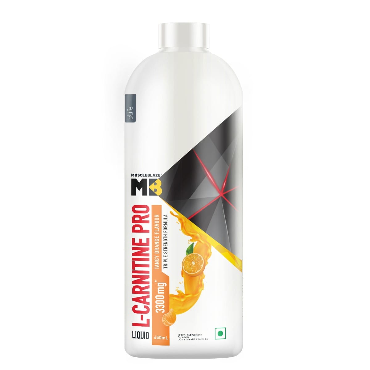 

MuscleBlaze Liquid L-Carnitine PRO | 3300mg L- Carnitine |Triple Strength Formula (Tangy Orange, 450ml)