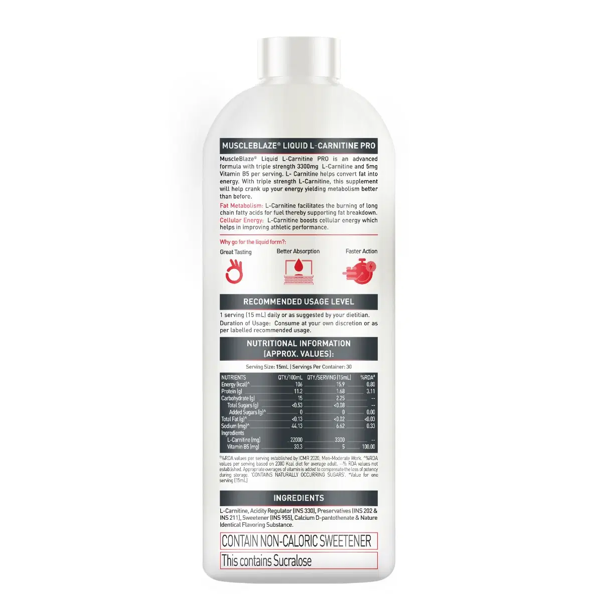 MuscleBlaze Liquid L-Carnitine PRO | 3300mg L- Carnitine |Triple Strength Formula (Tangy Orange, 450ml) MuscleBlaze Liquid L-Carnitine PRO | 3300mg L- Carnitine |Triple Strength Formula (Tangy Orange, 450ml)