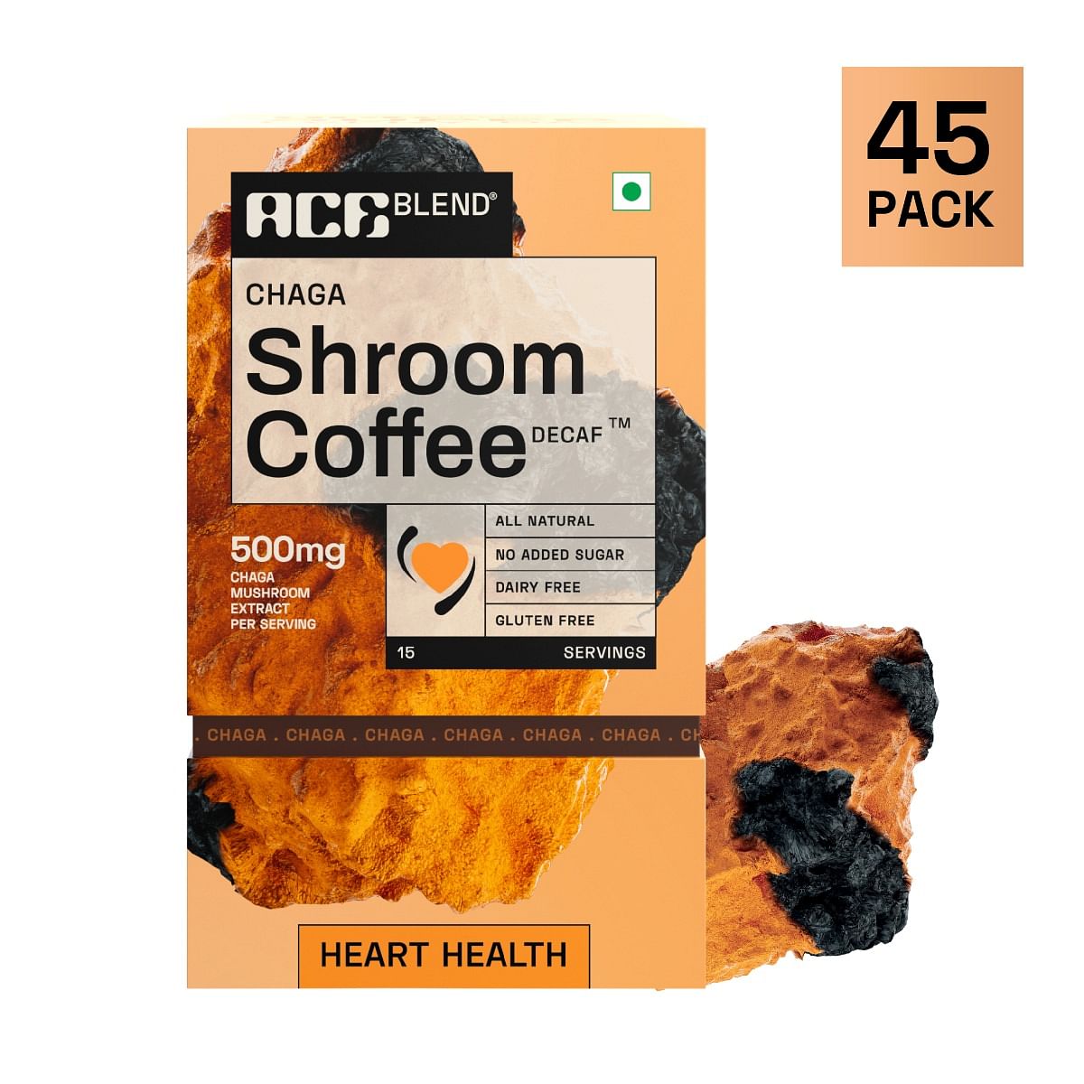 

Ace Blend Chaga SHROOM COFFEE® | 45 serves | Decaf Mushroom Coffee | KSM 66 Ashwagandha | L-Theanine | MCT Powder | Heart Health | Cholesterol Mana...