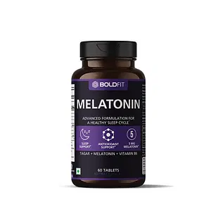 Boldfit Melatonin 5mg Sleeping Pills for Deep Sleep with Tagara 125mg for Men & Women -Sleeping Aid Pills -Melatonin Tablets for Men & Women For Sleep, Immunity & Antioxidant Support