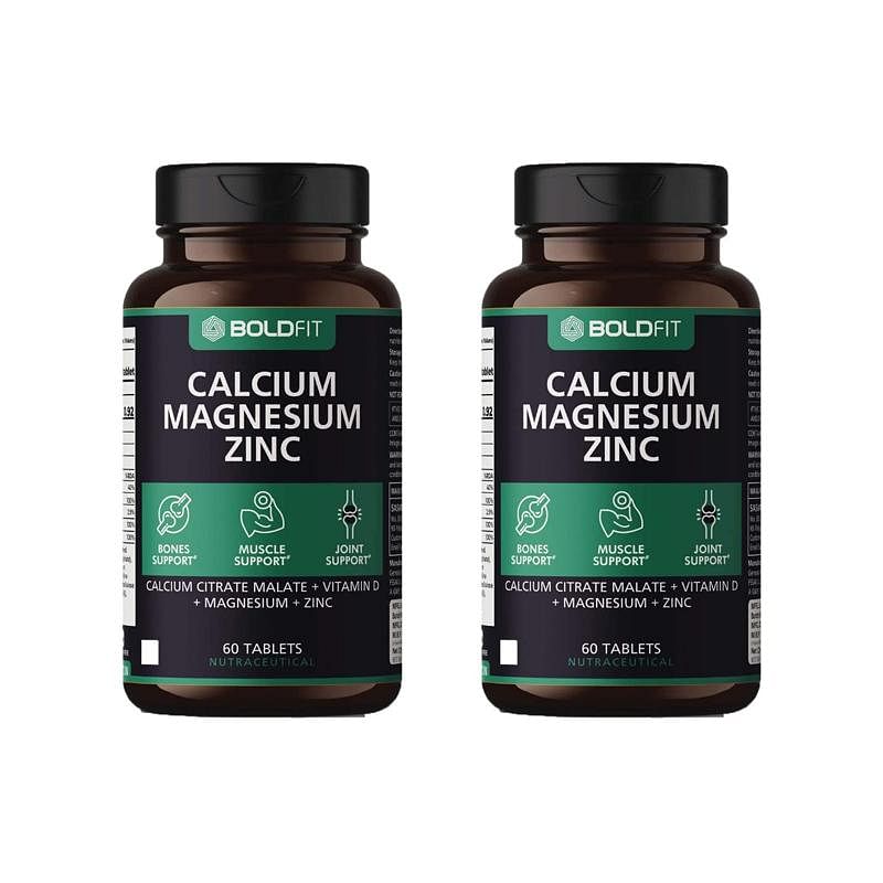 

Boldfit Calcium Supplement 1000mg for Women and Men with Magnesium, Zinc, Vitamin D and B12 - Ideal for Bone and Joint Support - Calmagzinc Pack of...