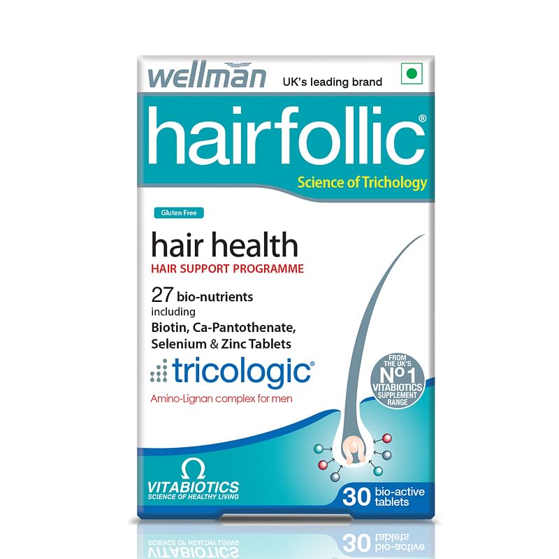 

Wellman HairFollic | 30 Tablets | 27 bio Nutrient | Hair Health | Hair fall | damage