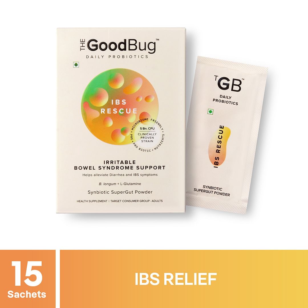 

The Good Bug IBS Rescue SuperGut Powder for Constipation Relief & Irritable Bowel Syndrome | Pre & Probiotic Supplement for Men & Women |15 Days Pack