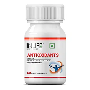 INLIFE Antioxidants Supplements Lycopene,Grape Seed Extract,Green Tea Extract Immunity - 60 Tablets