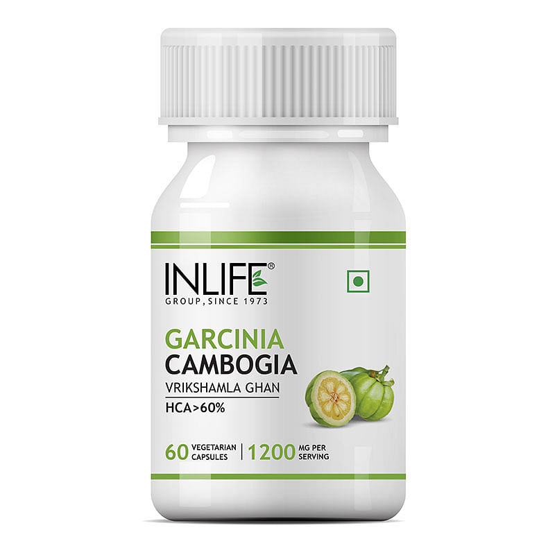 

INLIFE Pure Garcinia Cambogia Fruit 60% HCA Weight Management Herbs Supplement, 1200mg - 60 Veg Capsules