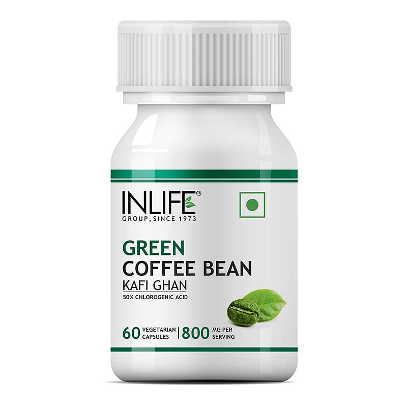 

INLIFE Green Coffee Beans Extract (50% Chlorogenic Acid) Weight Management 800 mg - 60 Veg. Capsules