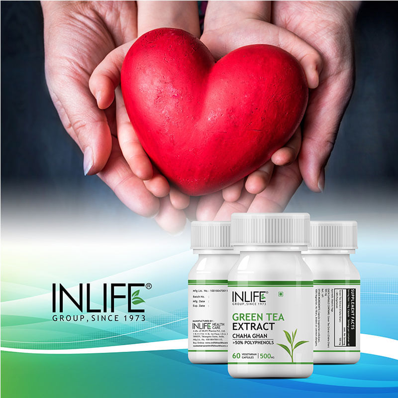 INLIFE Green Tea Extract for Weight Loss (Fat Burner) & Antioxidant 50 Polyphenols, 500 mg 60