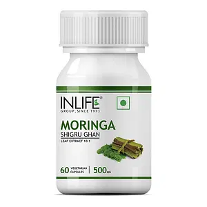 INLIFE Moringa Oleifera Leaf Extract Supplement 500 mg - 60 Veg Capsules