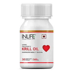 INLIFE Krill Oil (Superba) Phospholipid Omega 3 with Astaxanthin 500 mg - 30 Capsules