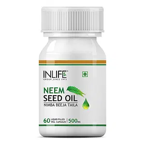 INLIFE Neem Seed Oil Supplement, 500mg (60 Veg Capsules)