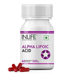 INLIFE Alpha Lipoic Acid, ALA Universal Antioxidant Supplement, 300 mg - 60 Veg Capsules