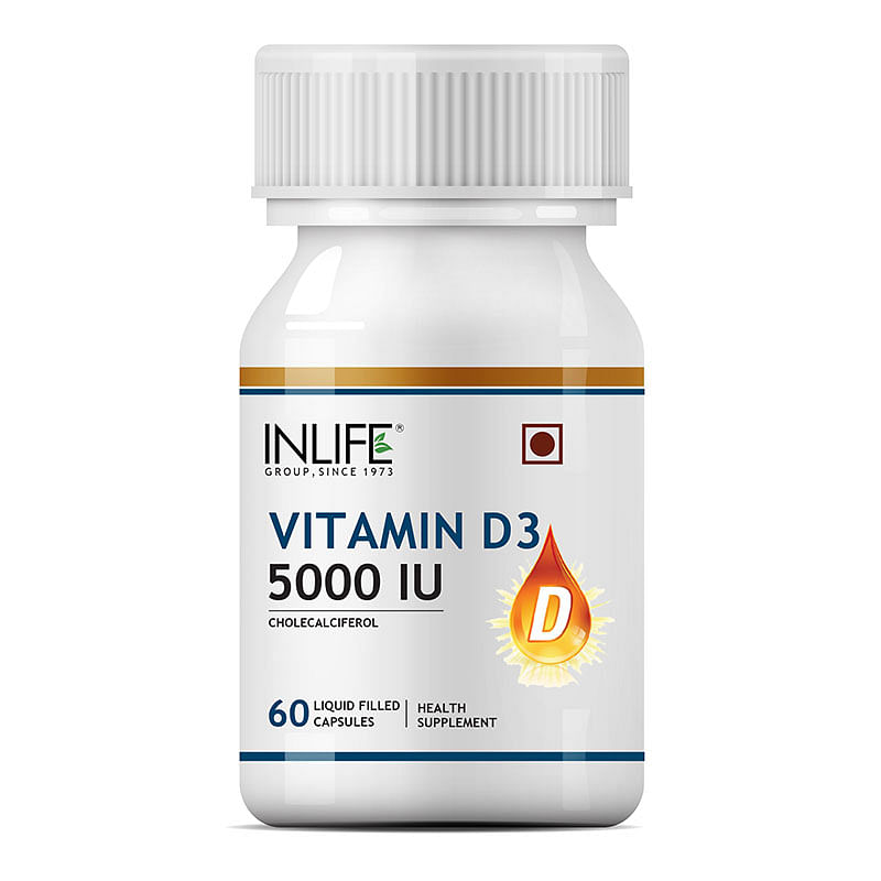 

INLIFE Vitamin D3 Cholecalciferol Supplement for Men Women 5000 IU - 60 Liquid Filled Capsules