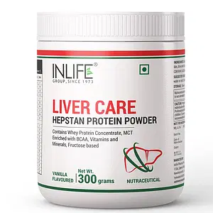 INLIFE Hepstan Liver Care Support Protein Powder Supplement Whey Protein Vitamins Minerals BCAAs – 300 Grams (Vanilla)
