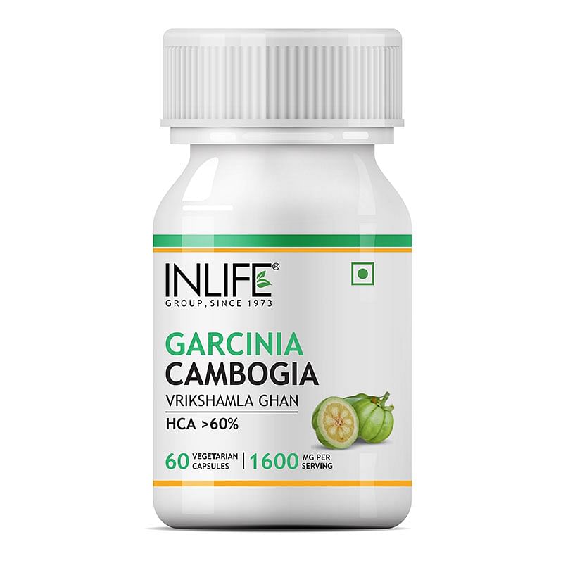 

INLIFE Pure Garcinia Cambogia Fruit 60% HCA Weight Management Herbs Supplement, 1600mg - 60 Veg Capsules