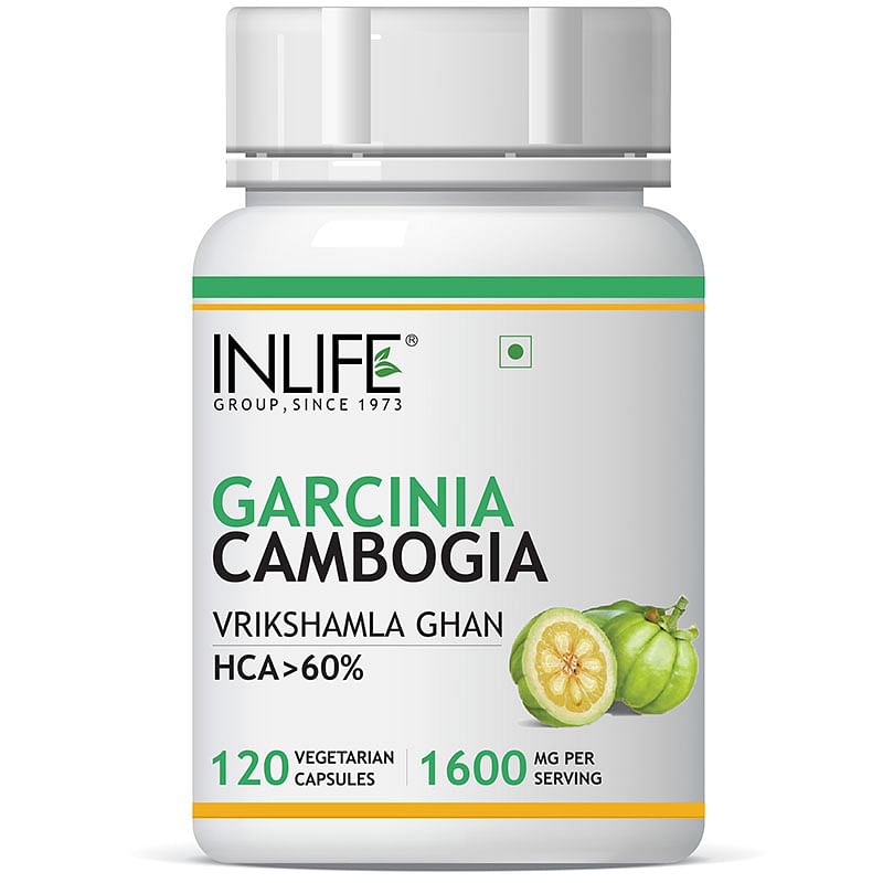 

INLIFE Pure Garcinia Cambogia Fruit 60% HCA Weight Management Herbs Supplement, 1600mg - 120 Veg Capsules