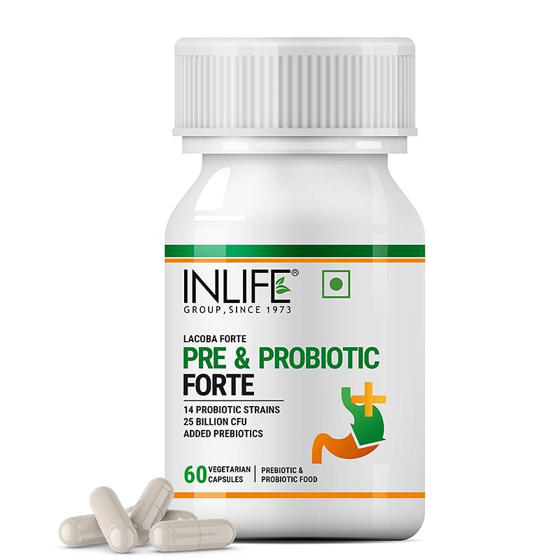 

INLIFE Prebiotic and Probiotics Forte Supplement for Men & Women 25 billion CFU with 14 Strains with Prebiotic, Digestion Gut & Immunity Health Sup...