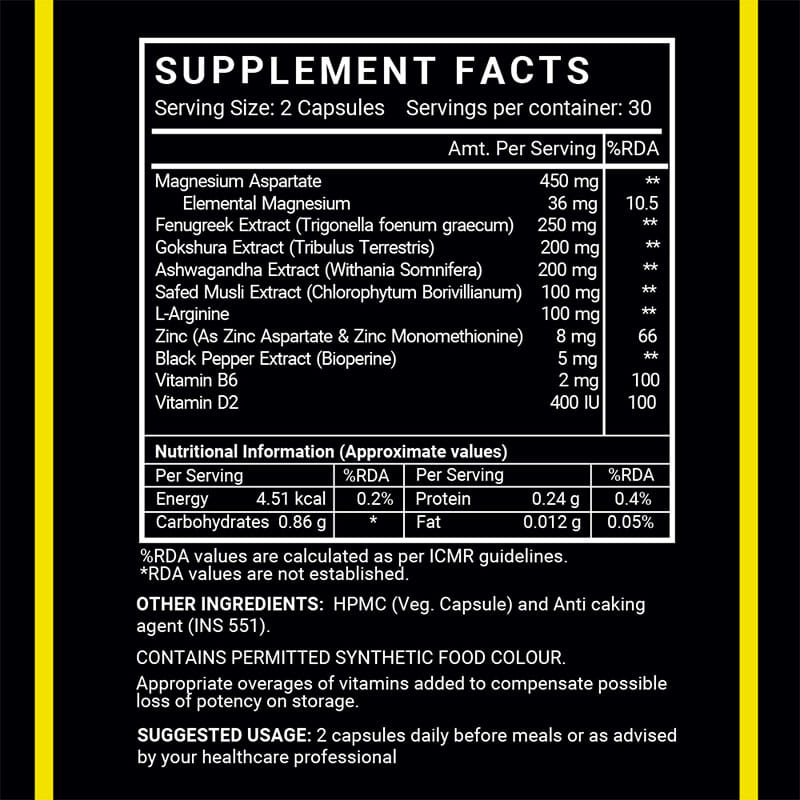 INLIFE Testroid Testosterone Supplement for Men with Zinc