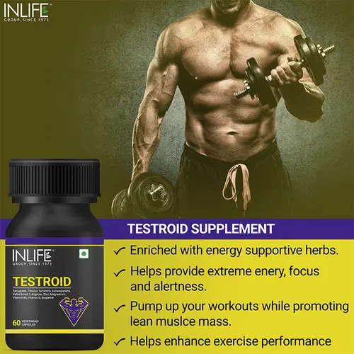 INLIFE Testroid Testosterone Supplement for Men with Zinc ...